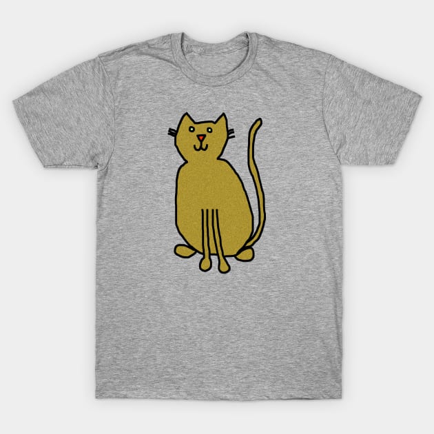 Cat Gold Metallic T-Shirt by ellenhenryart